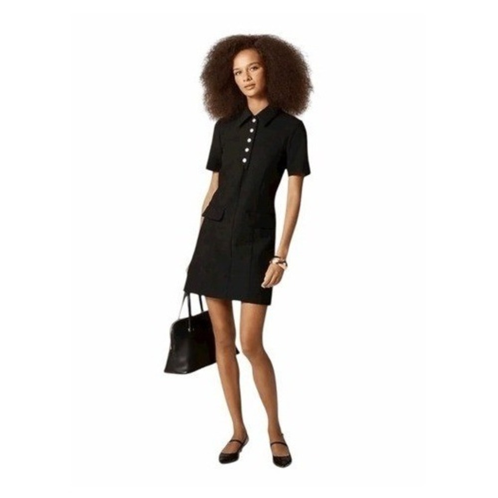 J. Crew Parc Dress Black Carrmen Four Season Stretch Fabric 12 Tall